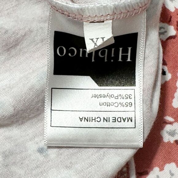 Hibluco Women's Floral Print Short Sleeve Peplum Top Tunic Blouse Coral Pink XL - Picture 2 of 10